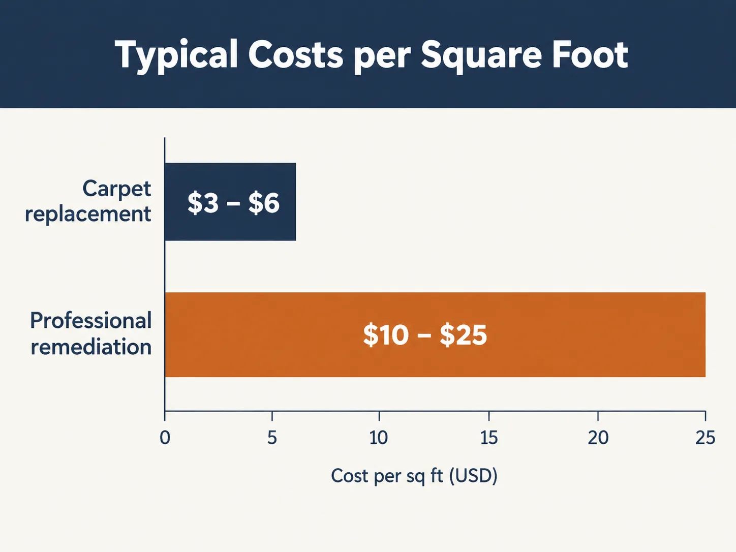 Carpet replacement versus professional mold remediation cost per square foot comparison 2026